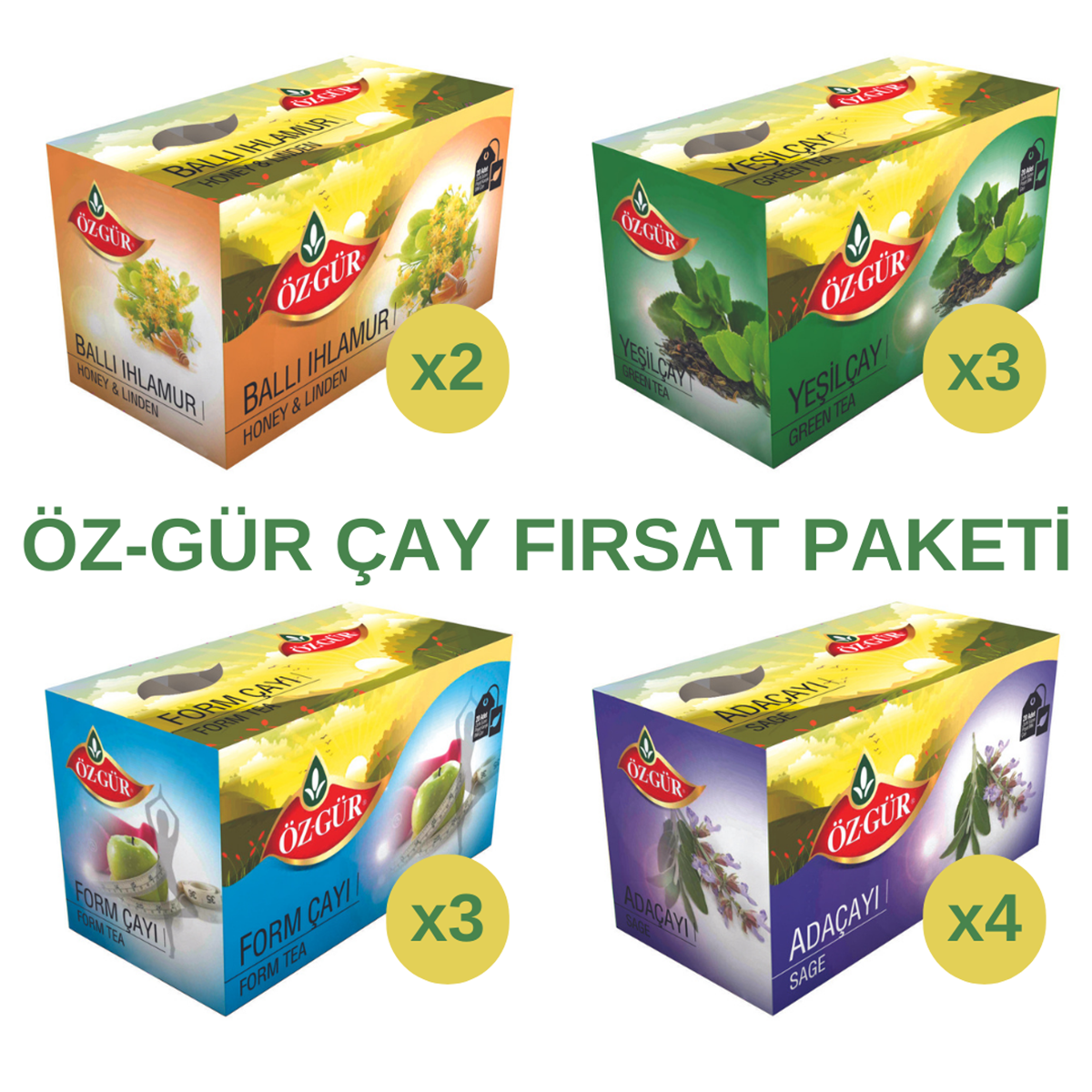 ÖZGÜR 20'li Karışık Bitki Meyve Çayları (Fırsat1)